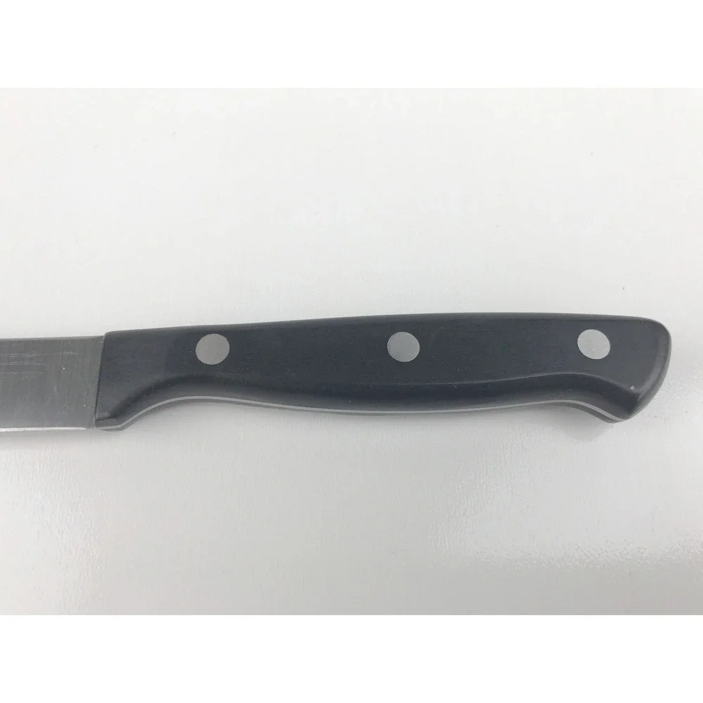 Sabatier Utility Knife Black Handle Stainless Steel Straight Edge Blade 4.5 Inch